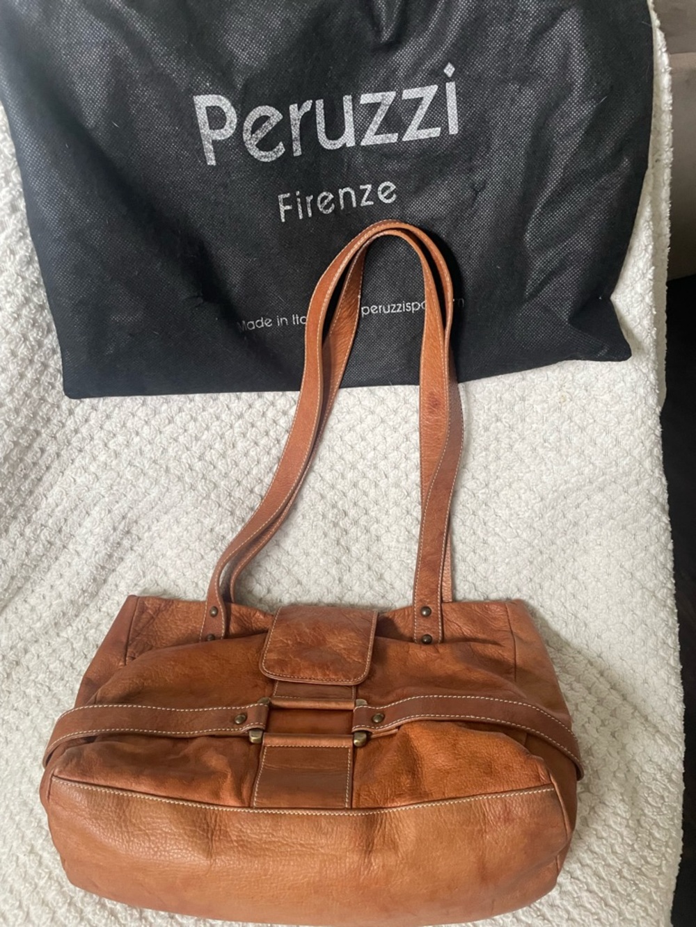 Peruzzi Firenze Brown Leather Shoulder Bag
